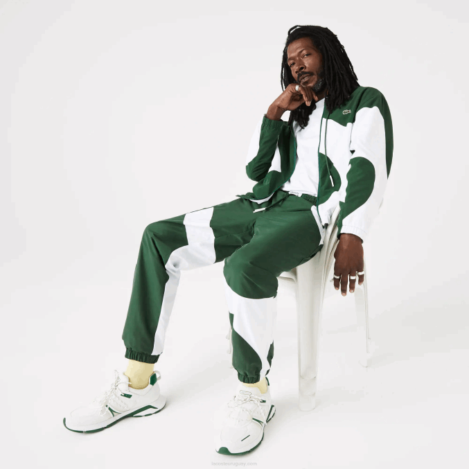 verde blanco 291 VVL0A1072 hombres Lacoste pantalones de chándal con estampado Heritage