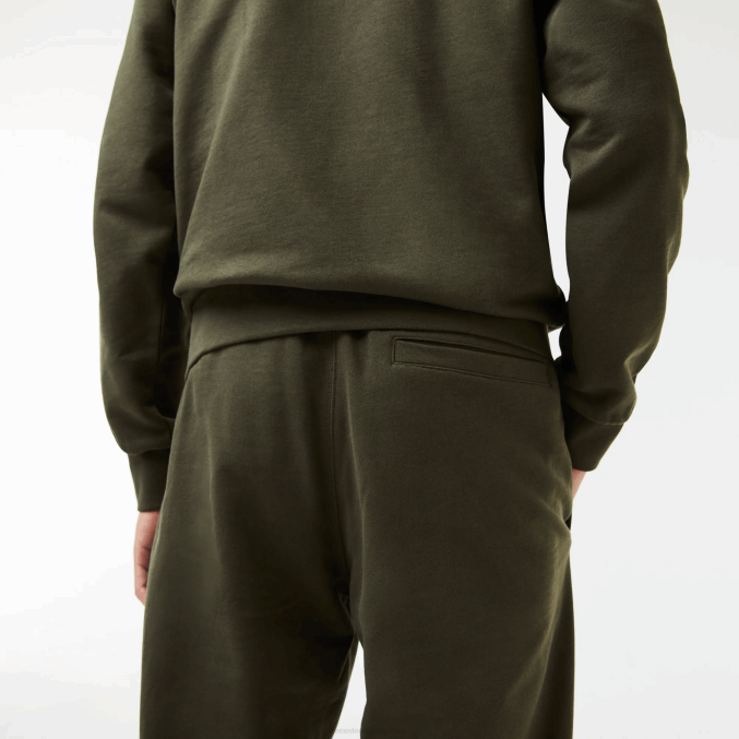 verde caqui s7t VVL0A1038 hombres Lacoste pantalones de chándal con letras en contraste