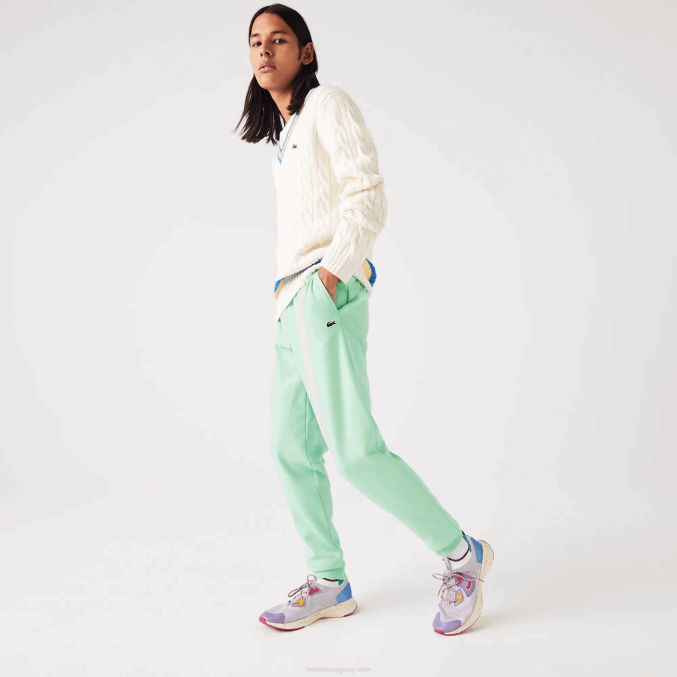 verde claro 0vz VVL0A1125 hombres Lacoste pantalones de chándal tapered fit