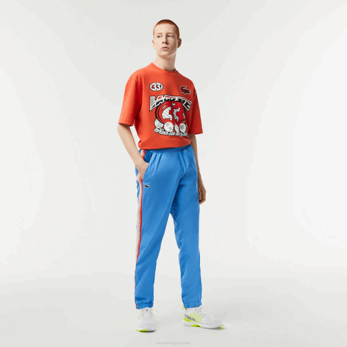 yiq azul VVL0A316 hombres Lacoste pantalones de chándal de corte estándar