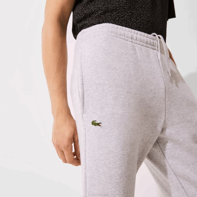 lomo gris cca VVL0A1204 hombres Lacoste pantalones de chándal deportivos de tenis de felpa de algodón