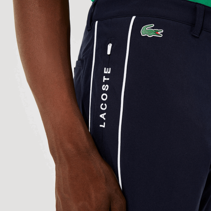 azul marino blanco 525 VVL0A1640 hombres Lacoste pantalones deportivos ligeros de golf elásticos