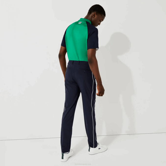 azul marino blanco 525 VVL0A1640 hombres Lacoste pantalones deportivos ligeros de golf elásticos