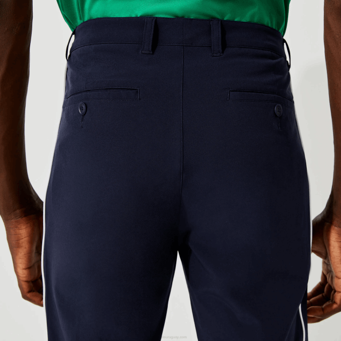 azul marino blanco 525 VVL0A1640 hombres Lacoste pantalones deportivos ligeros de golf elásticos