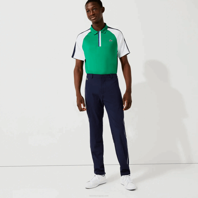 azul marino blanco 525 VVL0A1640 hombres Lacoste pantalones deportivos ligeros de golf elásticos