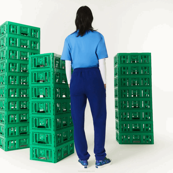 bdm azul VVL0A1174 hombresPantalón jogging lacoste x minecraft en felpa de algodón orgánico