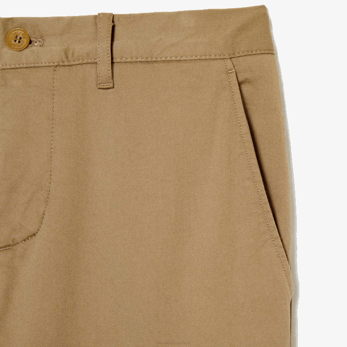 beige cb8 VVL0A476 hombres Lacoste Nuevos pantalones clásicos de algodón elástico slim fit