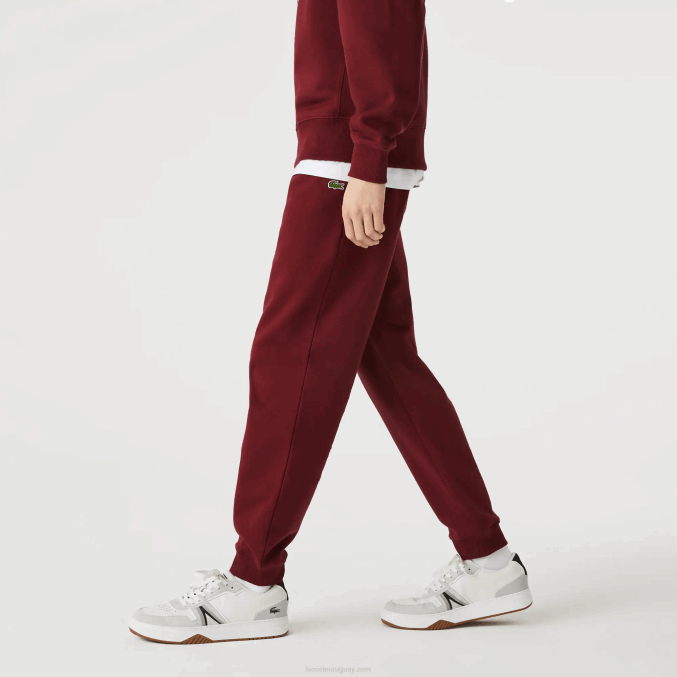 burdeos z7f VVL0A1207 hombres Lacoste pantalones de chándal de felpa de algodón orgánico