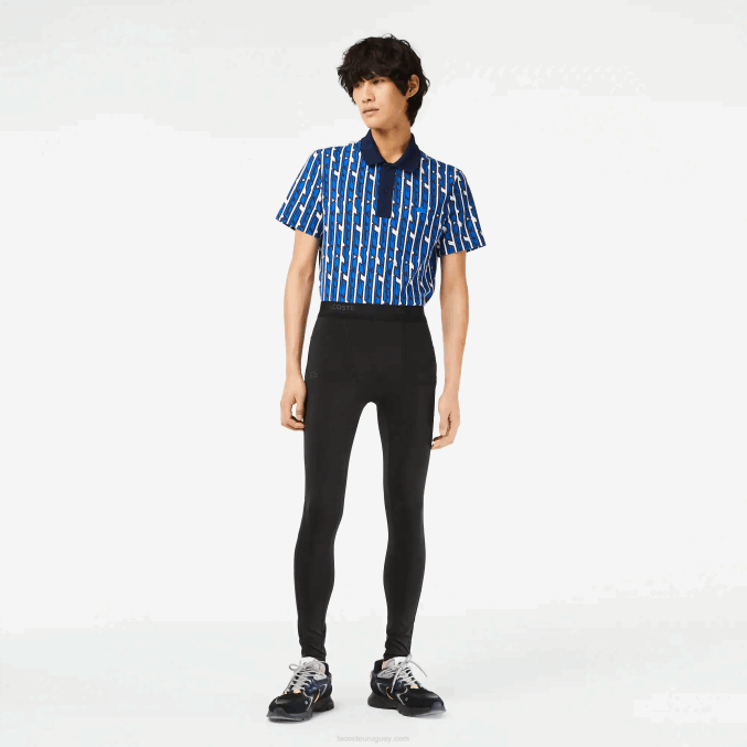 negro 031 VVL0A509 hombres Lacoste leggins deportivos de poliéster reciclado