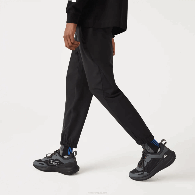 negro c31 VVL0A1091 hombres Lacoste pantalones deportivos con cremallera en la parte inferior