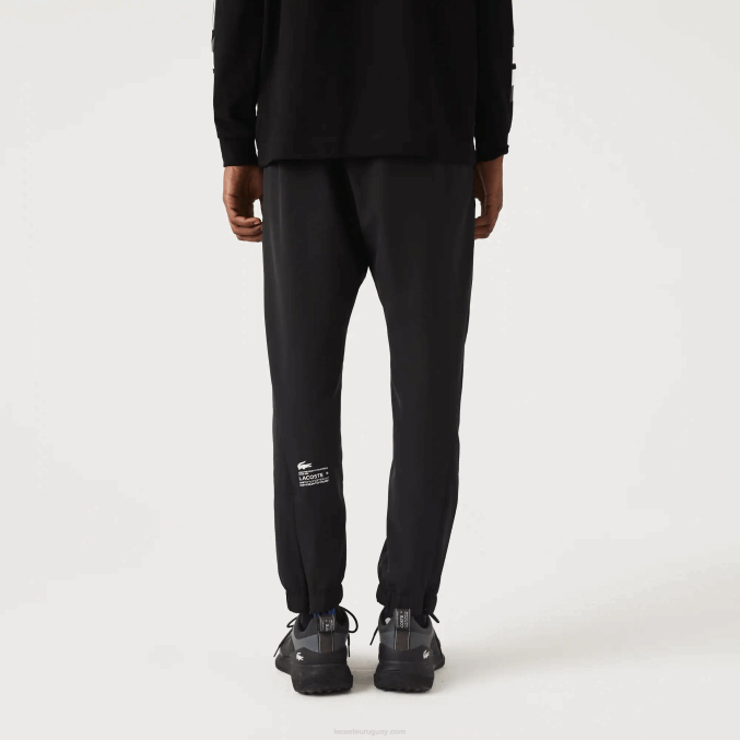 negro c31 VVL0A1091 hombres Lacoste pantalones deportivos con cremallera en la parte inferior
