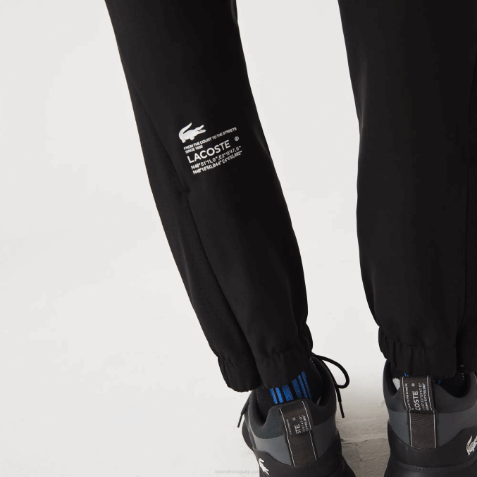 negro c31 VVL0A1091 hombres Lacoste pantalones deportivos con cremallera en la parte inferior