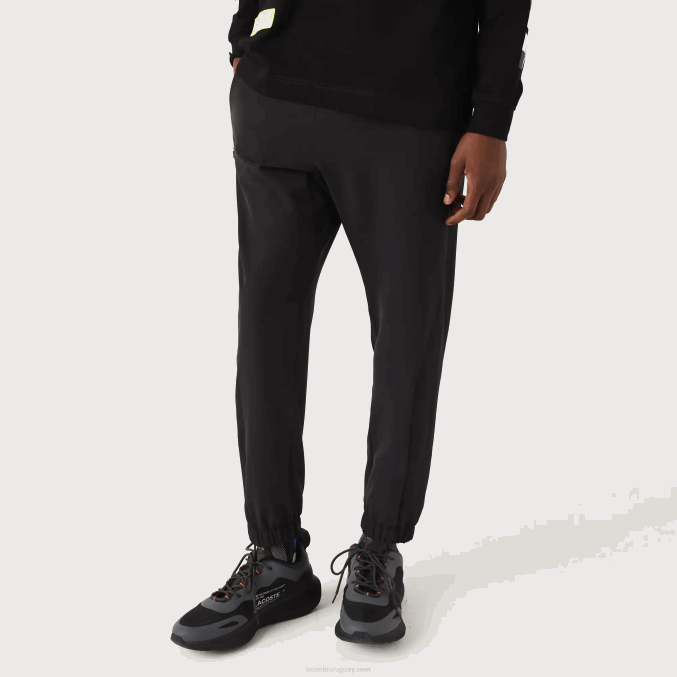 negro c31 VVL0A1091 hombres Lacoste pantalones deportivos con cremallera en la parte inferior