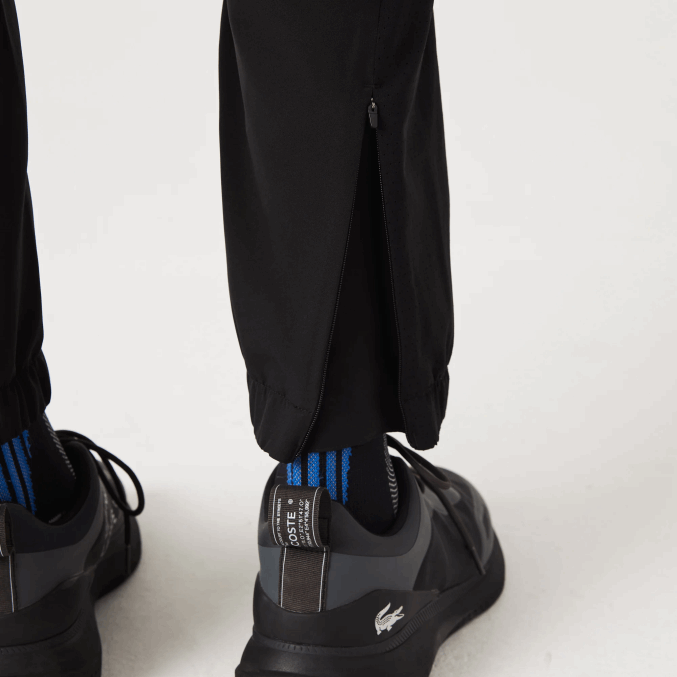 negro c31 VVL0A1091 hombres Lacoste pantalones deportivos con cremallera en la parte inferior