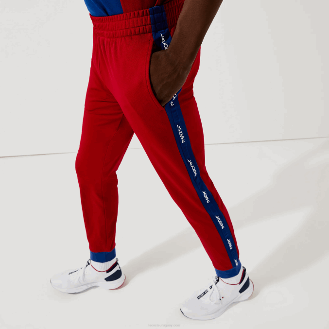 rojo azul blanco zt4 VVL0A1142 hombres Lacoste pantalones jogging sport piqué
