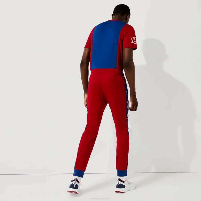 rojo azul blanco zt4 VVL0A1142 hombres Lacoste pantalones jogging sport piqué