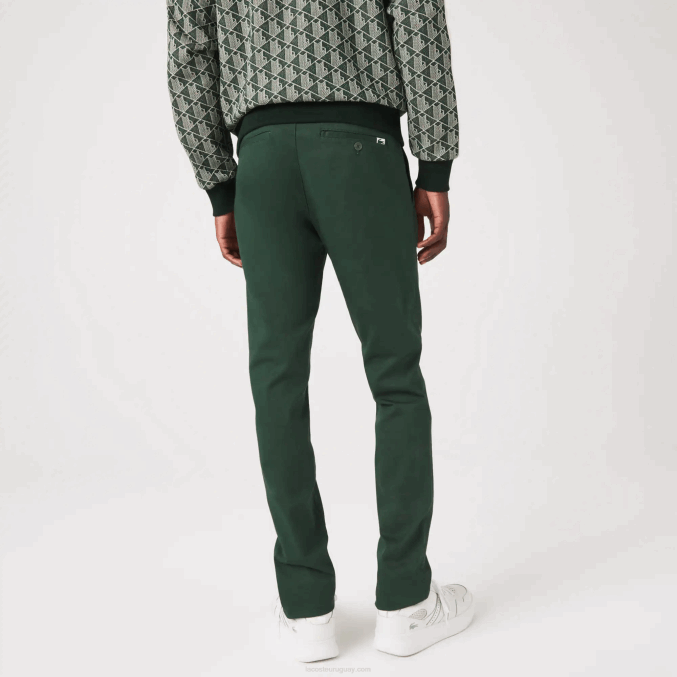verde 5hx VVL0A1655 hombres Lacoste Nuevos pantalones clásicos de algodón elástico slim fit