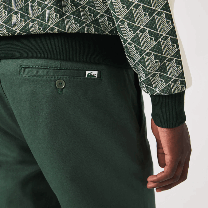 verde 5hx VVL0A1655 hombres Lacoste Nuevos pantalones clásicos de algodón elástico slim fit