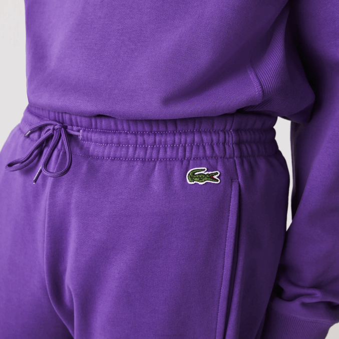 violeta amarillo verde 1cv VVL0A1107 hombres Lacoste pantalones de chándal de vellón con bloques de color de la marca