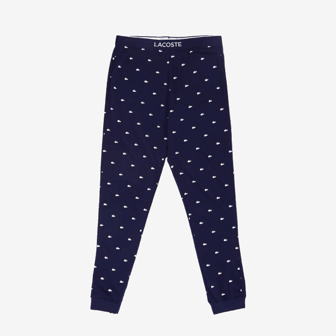 azul marino blanco 525 VVL0A1353 hombres Lacoste pantalones de pijama de punto