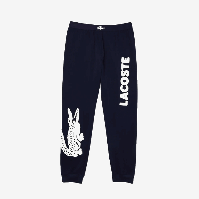 azul marino blanco 525 VVL0A1456 hombres Lacoste pantalones de pijama de algodón elástico con estampado de cocodrilo