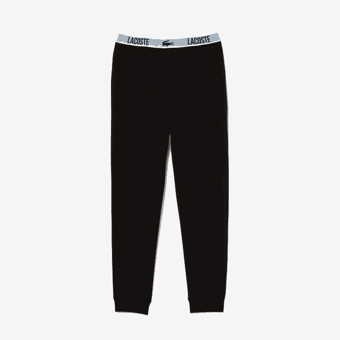 negro 031 VVL0A1523 hombres Lacoste pantalones de pijama con estampado de cocodrilo en la cintura