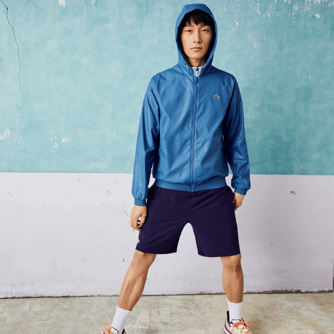 azul blanco q6t VVL0A1298 hombres Lacoste rompevientos sport novak djokovic repelente al agua