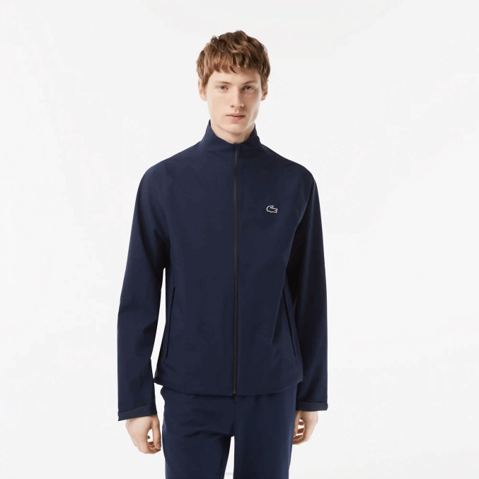 azul marino 423 VVL0A394 hombres Lacoste cortavientos impermeable con cierre de cremallera de golf