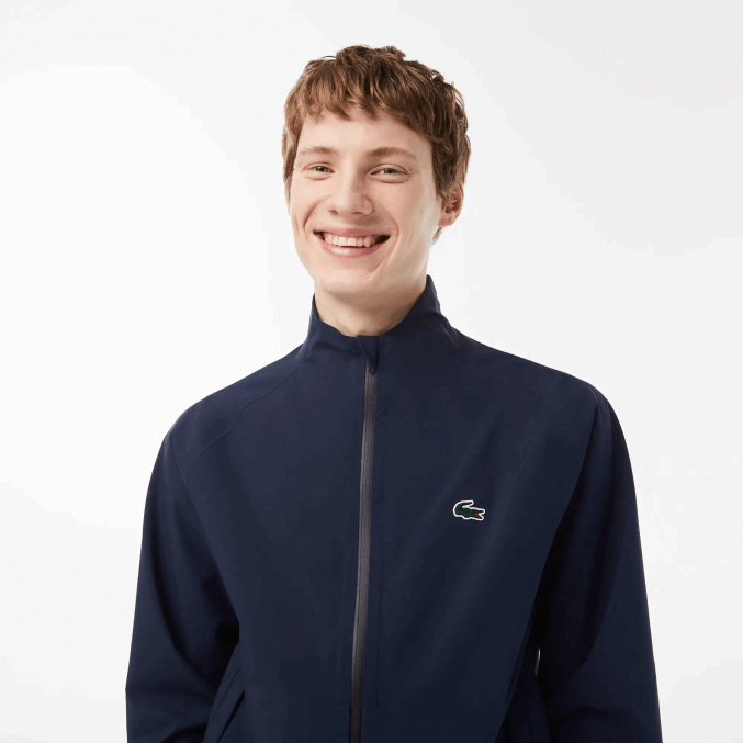 azul marino 423 VVL0A394 hombres Lacoste cortavientos impermeable con cierre de cremallera de golf