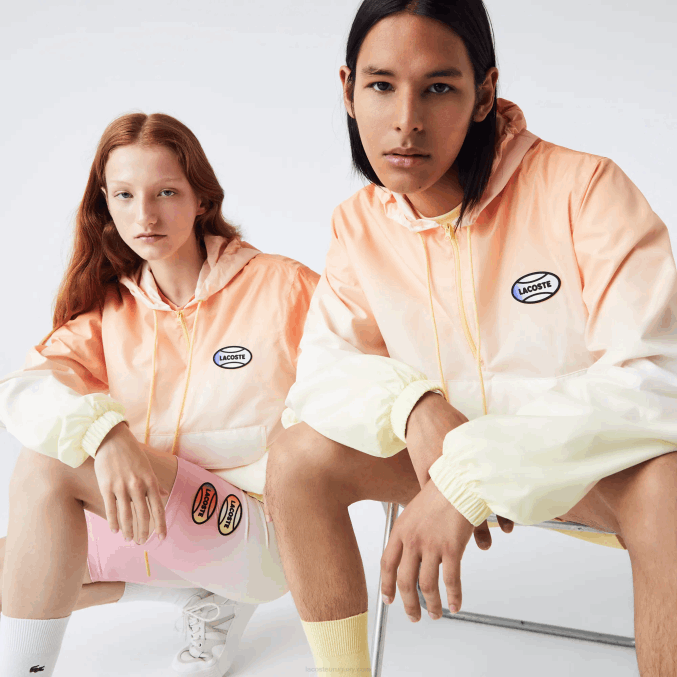 naranja blanco amarillo z81 VVL0A1281 hombres Lacoste cortavientos tipo jersey con luz en vivo