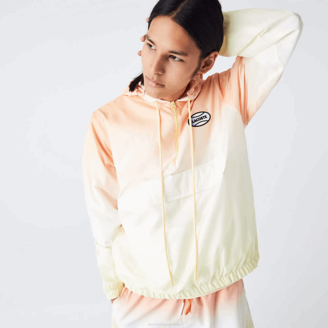 naranja blanco amarillo z81 VVL0A1281 hombres Lacoste cortavientos tipo jersey con luz en vivo