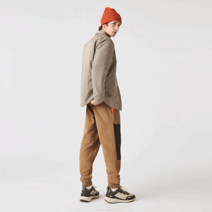 beige marino caqui verde 87e VVL0A1549 hombres Lacoste sobrecamisa repelente al agua con estampado de cuadros