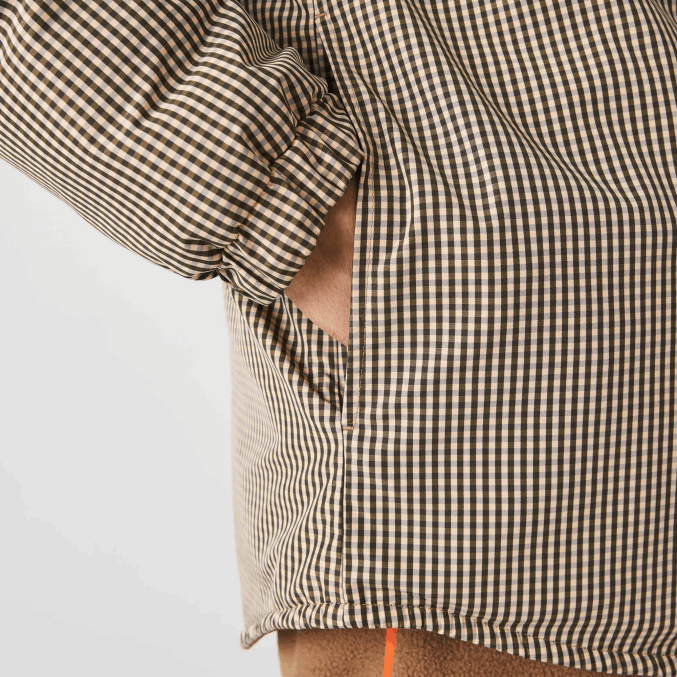 beige marino caqui verde 87e VVL0A1549 hombres Lacoste sobrecamisa repelente al agua con estampado de cuadros