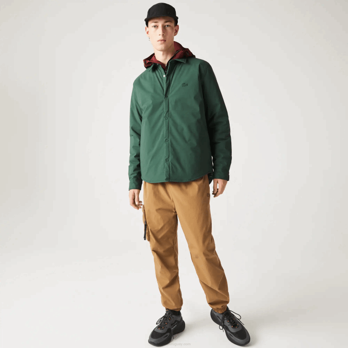 verde 5hx VVL0A1570 hombres Lacoste sobrecamisa resistente al agua