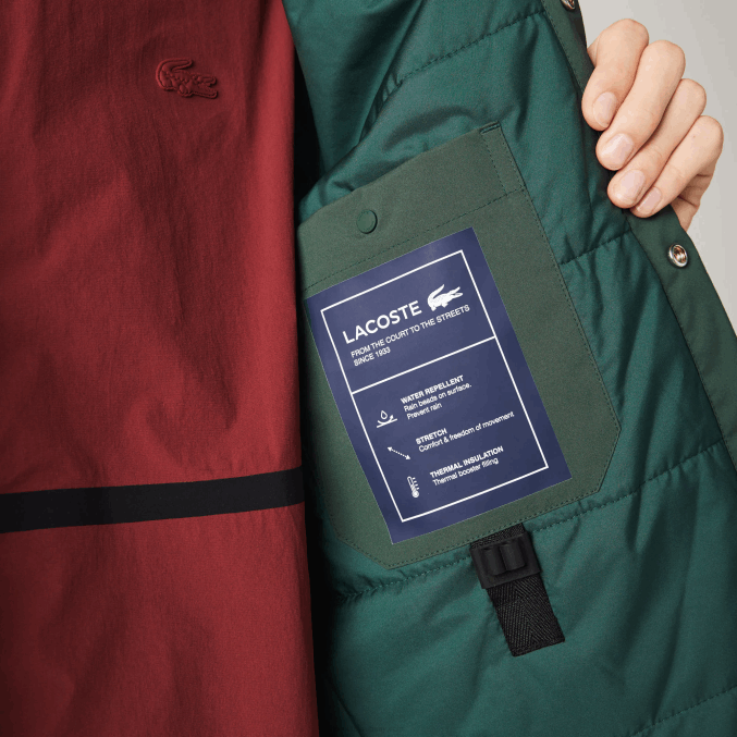 verde 5hx VVL0A1570 hombres Lacoste sobrecamisa resistente al agua