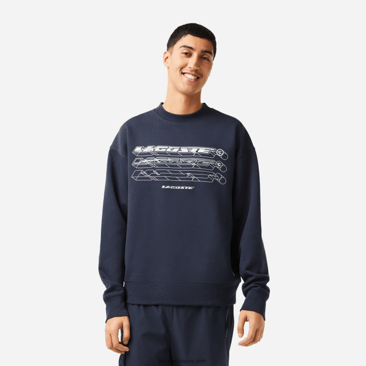 Lacoste hombres sudadera holgada con logo VVL0A7 kxe azul