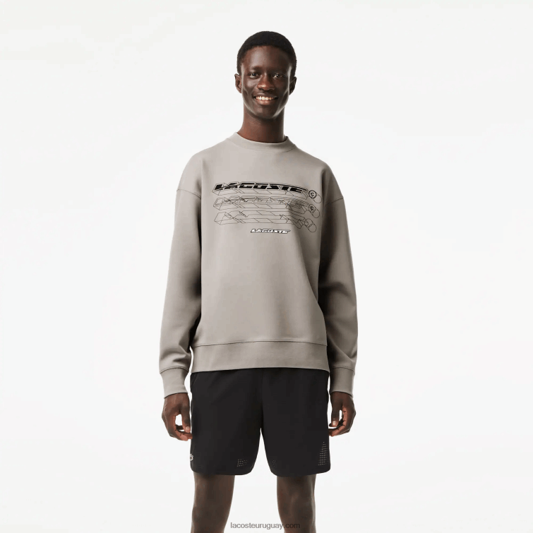 Lacoste hombres sudadera holgada con logo VVL0A8 kzw gris