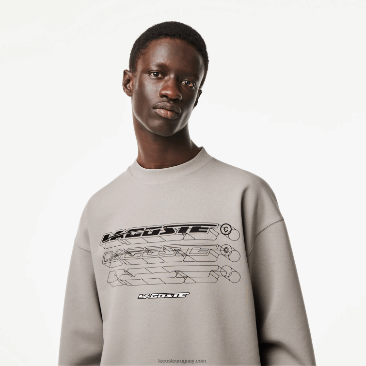 Lacoste hombres sudadera holgada con logo VVL0A8 kzw gris