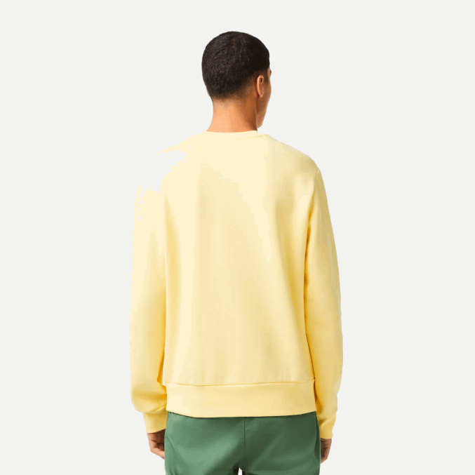 amarillo 107 VVL0A271 hombres Lacoste sudadera de algodón orgánico peinado
