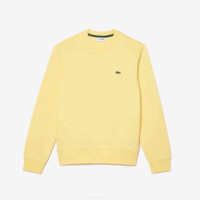 amarillo 107 VVL0A271 hombres Lacoste sudadera de algodón orgánico peinado