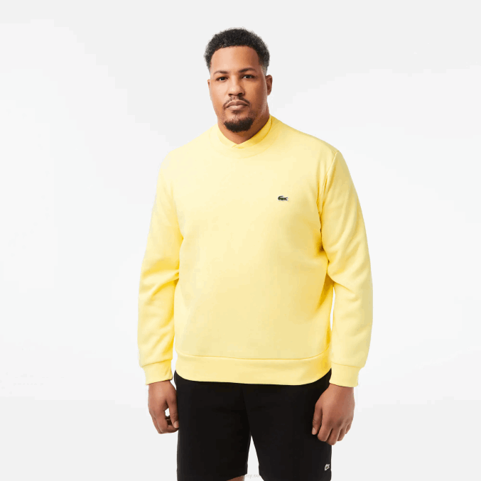 amarillo 107 VVL0A271 hombres Lacoste sudadera de algodón orgánico peinado