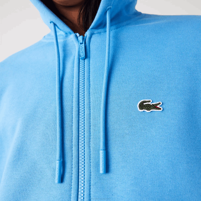 azul 4xa VVL0A1047 hombres Lacoste sudadera con cremallera y bolsillo canguro