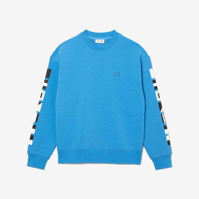 azul 4xa VVL0A984 hombres Lacoste sudadera holgada con estampado reflectante