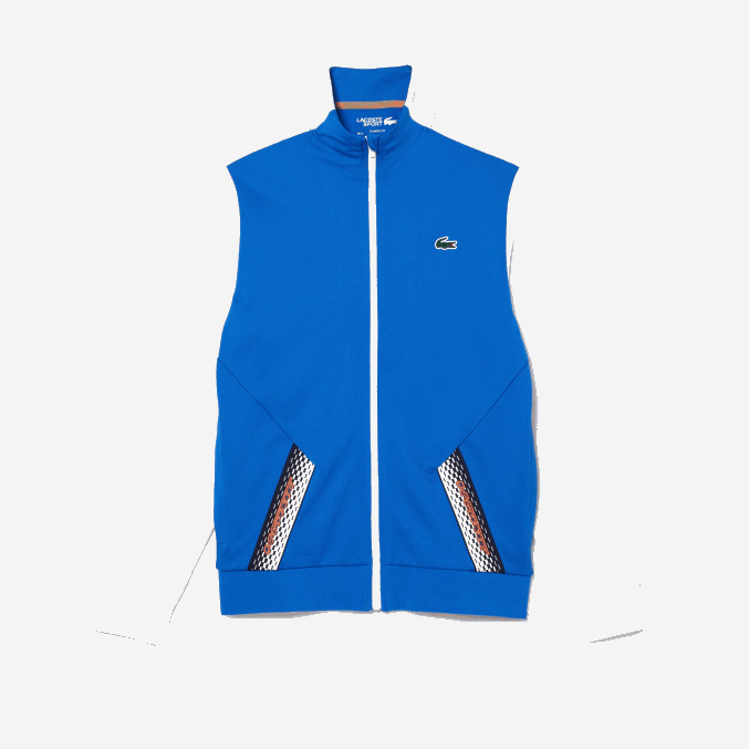azul blanco azul ag1 VVL0A339 hombres Lacoste sudadera tenis con cremallera
