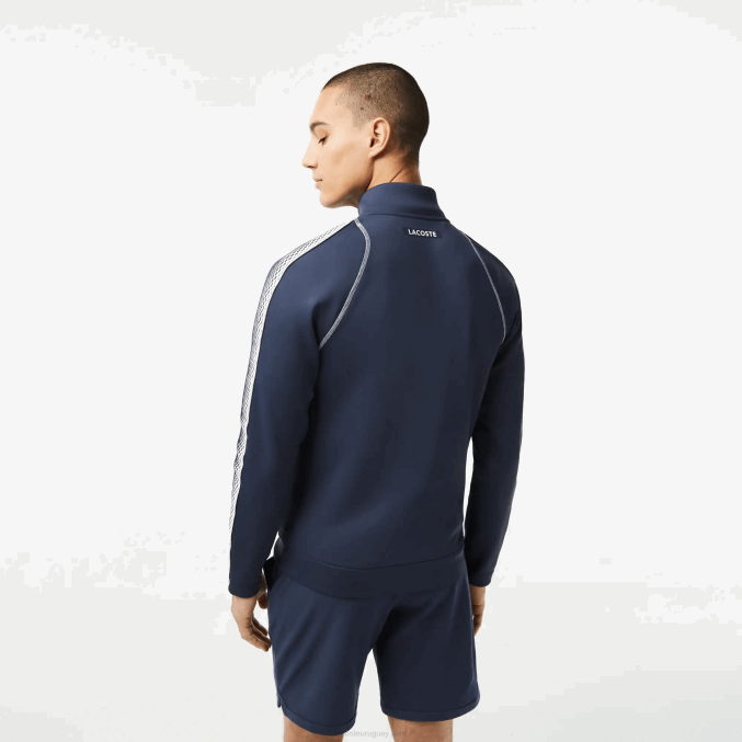 azul blanco c9c VVL0A312 hombres Lacoste tenis x daniil medvedev sudadera con cremallera