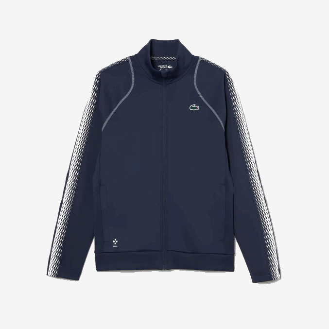 azul blanco c9c VVL0A312 hombres Lacoste tenis x daniil medvedev sudadera con cremallera
