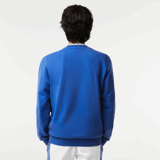 azul k1q VVL0A1042 hombres Lacoste sudadera de corte clásico con letras en contraste
