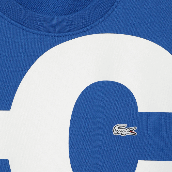 azul k1q VVL0A1042 hombres Lacoste sudadera de corte clásico con letras en contraste