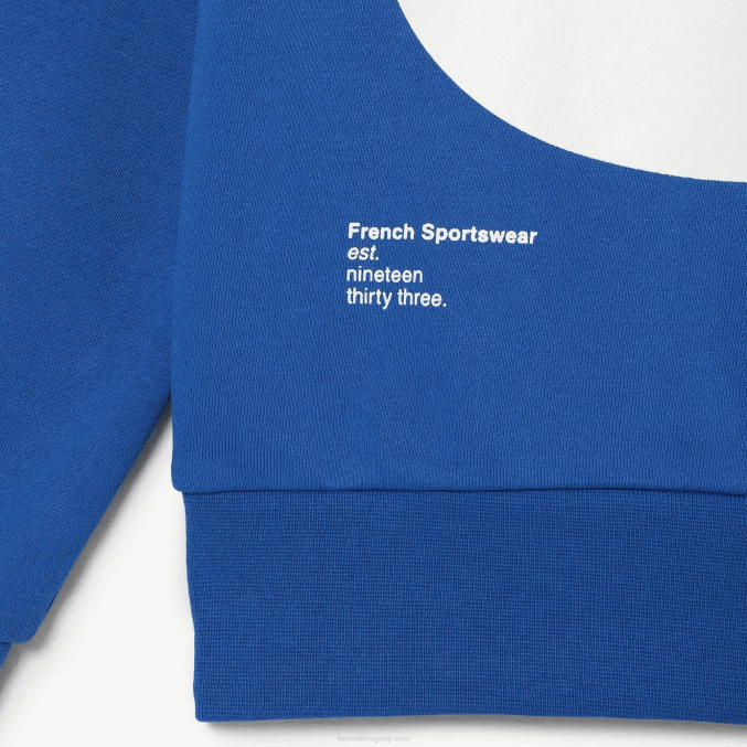 azul k1q VVL0A1042 hombres Lacoste sudadera de corte clásico con letras en contraste