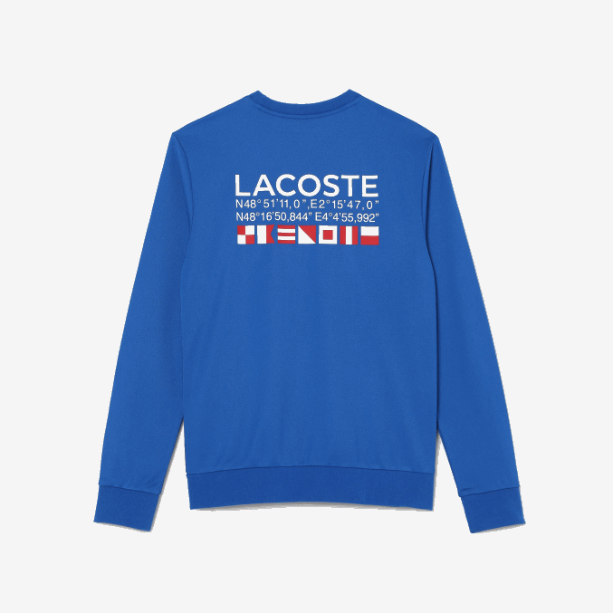 azul k1q VVL0A1057 hombres Lacoste sudadera de tenis con estampado deportivo